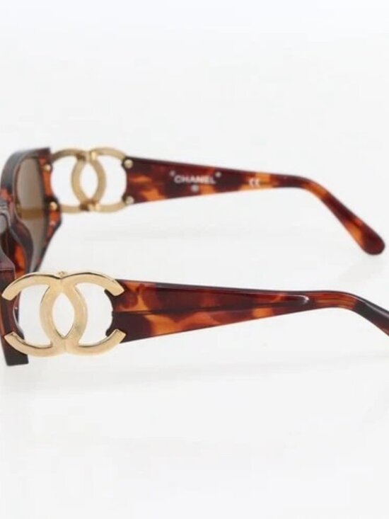 CHANEL Sunglasses plastic Brown CC Auth 159076 main image 9
